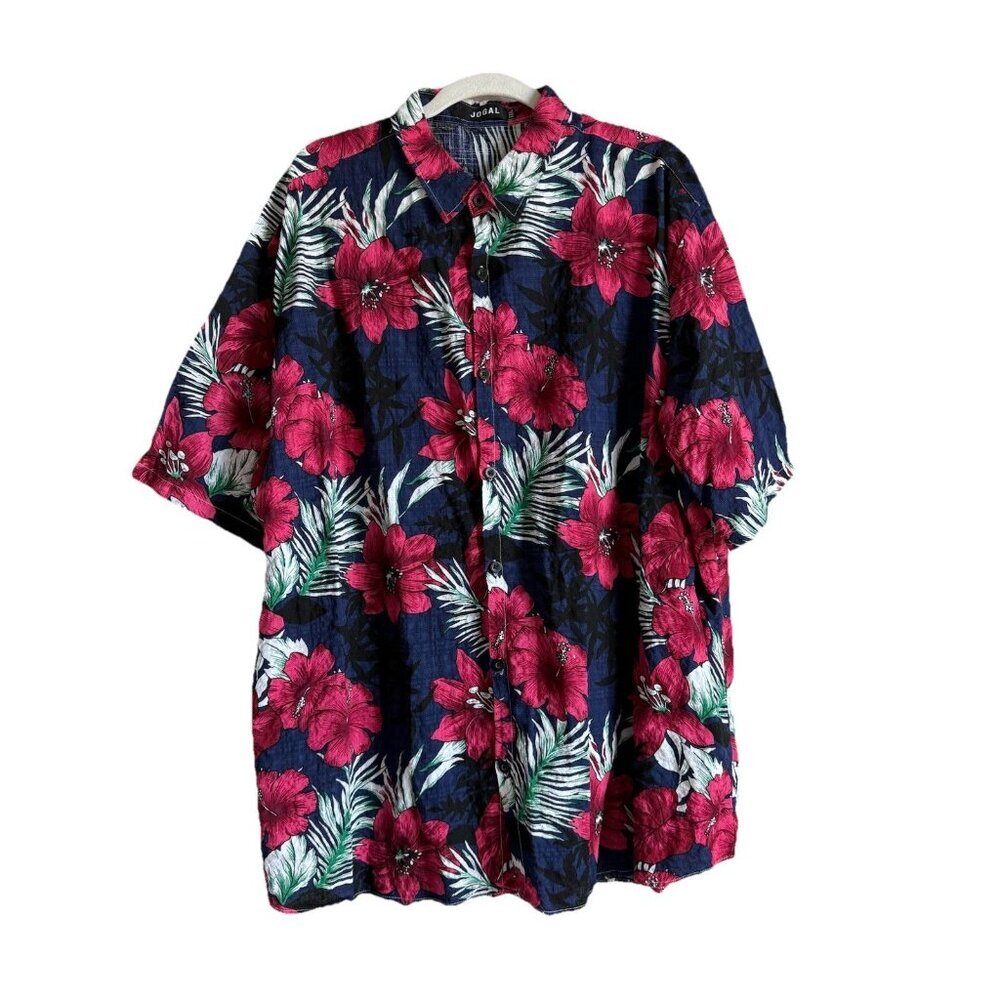 JOGAL‎ Men's Tropical Casual Button Down Short Sleeve Hawaiian Aloha Shirt XXXL